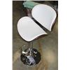 Image 2 : NEW ASHLEY WHITE LEATHER AND BETWOOD GAS LIFT BAR STOOL, RETAIL $299