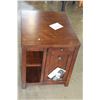 Image 2 : NEW ASHLEY RECTANGULAR END TABLE WITH PULL OUT STORAGE, SIDE SHELF, AND DRINK HOLDER, RETAIL $574