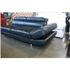 Image 1 : BLACK LEATHER OPEN ENDED LOVESEAT WITH ADJUSTABLE HEADRESTS