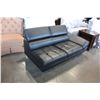 Image 2 : BLACK LEATHER OPEN ENDED LOVESEAT WITH ADJUSTABLE HEADRESTS
