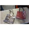 Image 1 : NEW RED AND BROWN SUEDE MEDIUM SIZE DEISGNER TOTE BAG