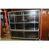 Image 1 : 72" BY 72" ILLUMINATED GLASSDOOR DISPLAY CABINET W/ SHELVES
