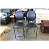 Image 1 : 2 LEATHER AND METAL BAR STOOLS