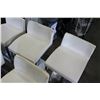 Image 2 : FIVE OF MOBITAL ASTRO HYDRAULIC BARSTOOL WHITE LEATHER AND CHROME, AS IS