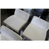 Image 3 : FIVE OF MOBITAL ASTRO HYDRAULIC BARSTOOL WHITE LEATHER AND CHROME, AS IS