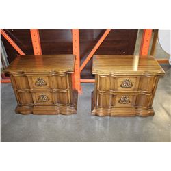 PAIR OF 2 DRAWER WALNUT NIGHT STANDS