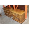 Image 2 : PAIR OF 2 DRAWER WALNUT NIGHT STANDS