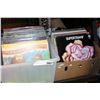 Image 1 : BOX AND TOTE OF RECORDS BEACH BOYS AND MORE