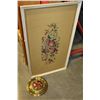 Image 1 : LARGE FRAMED NEEDLEWORK AND THE RED BOY VINTAGE WALL HANGING
