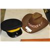 Image 2 : SECURITY HAT, COWBOY HAT, AND LEATHER SATCHEL