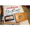 Image 3 : TASCO WIDE ANGLE BINOCULARS, MUSICAL JEWELRY BOX, FISH BOX, MONOPLY, AND RECORDS