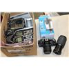 Image 1 : BOX WITH PRAKTICA CAMERA AND LENSE PANASONIC PHONE SYSTEM NEW COFFEE GRINDER AND MEMORY RAM
