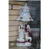 Image 1 : PORCELAIN FIGURINE LAMP W/ PORCELAIN SHADE