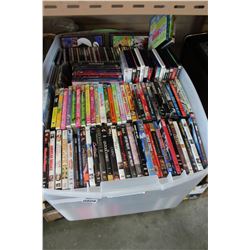 TOTE OF DVDS AND CDS