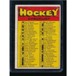 1971-72 O-Pee-Chee #111 Checklist Card