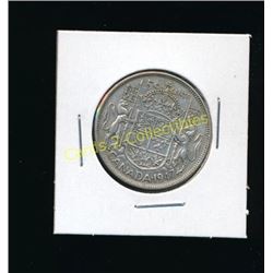 1947 Canadian King George Silver 1/2 Dollar Coin