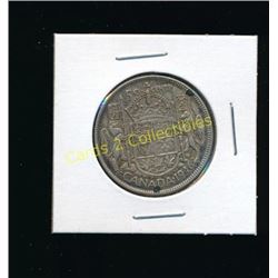 1946 Canadian King George Silver 1/2 Dollar Coin