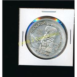 1858-1958 Canadian BC Totem Pole Silver $1 Coin