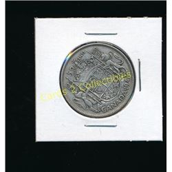 1947 Canadian Silver King George 1/2 Dollar Coin