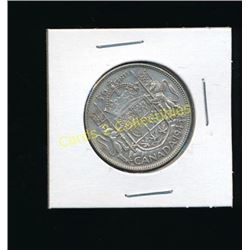1945 Canadain Silver King George 1/2 Dollar Coin