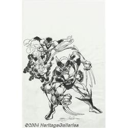 Neal Adams - Nightcrawler and Wolverine Illustration Original Art (2004).