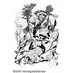 Pablo Marcos - Wolverine and Sabretooth Pin Up Original Art (2004).