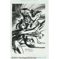 Michael Netzer and Joe Rubinstein - Storm and Nightcrawler Pin Up Original Art (2004).