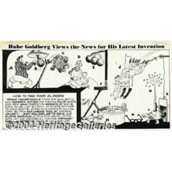 Rube Goldberg - Rube Goldberg Inventions Sunday Comic Strip Original Art, dated 3-17-51 (King Featur