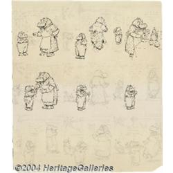 Charles Kahles and Dan Smith - Hippos and Hyenas Unfinished Sunday Comic Strip Original Art (circa 1