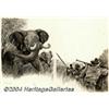 Image 1 : L. B. Cole - Elephant Hunting Illustration Original Art (undated).