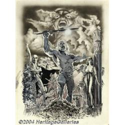 Tim Conrad - Epic Illustrated "Almuric" Splash Page Original Art (Marvel, 1980).