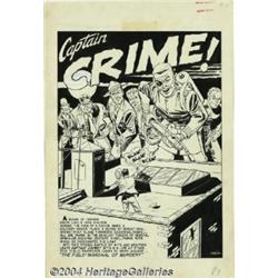 Johnny Craig - Crime Patrol #7, page 1 Splash Page Original Art (EC, 1948).