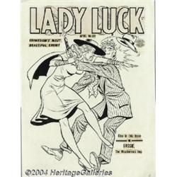 Gill Fox - Lady Luck #88 Cover Original Art (Quality, 1950).