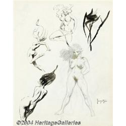 Frank Frazetta - Nude Sketches Original Art (undated).