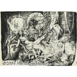 Tom Sutton - Conan and Red Sonja Pin Up Original Art (undated).