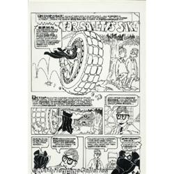 Vaughn Bode - Powermowerman "For Safety's Sake" Splash Page 1 Original Art (Frank Burgmeler Co., 196