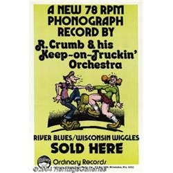 Robert Crumb - "River Blues" 78 rpm Record Poster (Krupp Comic Works, 1972).