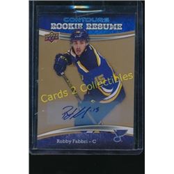 15-16 UD Contours RC Autographs Robby Fabbri