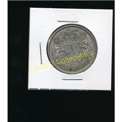 1947 Canadian Silver King George 50 Cent Coin