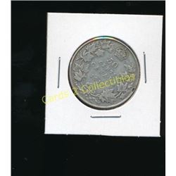 1919 Canadian Silver King George 50 Cent Coin