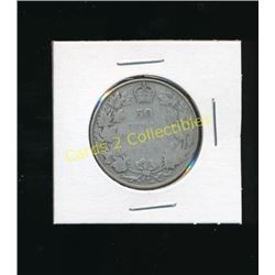 1912 Canadian King George Silver 50 Cent Coin