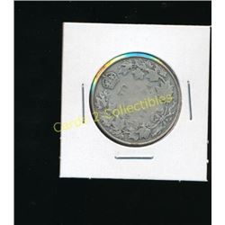 1914 Canadian Silver King George 50 Cent Coin