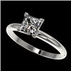 1 CTW Certified VS/SI Quality Princess Diamond Engagement Ring 10K White Gold - REF-297K2W - 32897