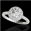 1.6 CTW H-SI/I Certified Diamond Solitaire Halo Ring 10K White Gold - REF-227A3X - 33670
