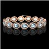 19.55 CTW Sky Topaz & Diamond Halo Bracelet 10K Rose Gold - REF-279M5H - 41265