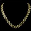 41.6 CTW Tourmaline & Diamond Halo Necklace 10K Yellow Gold - REF-768F4N - 41209