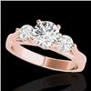 1.75 CTW H-SI/I Certified Diamond 3 Stone Ring 10K Rose Gold - REF-241X8T - 35377