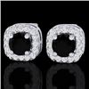 0.90 CTW Micro Pave Black & VS/SI Diamond Earrings Designer Halo 18K White Gold - REF-58H2A - 21169