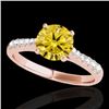 Image 1 : 1.25 CTW Certified Si/I Fancy Intense Yellow Diamond Solitaire Ring 10K Rose Gold - REF-200X2T - 348