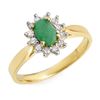 Image 1 : 0.51 CTW Emerald & Diamond Ring 10K Yellow Gold - REF-18W2F - 12615